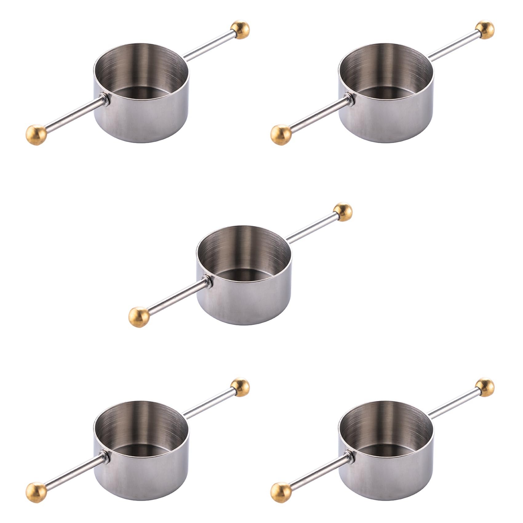 Vjsujehgy Measuring Cup Tools, Bar Measure Cocktail Jigger with Handle for Whisky Bar Tools Bar Accessories(5 Pcs)