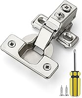 Vista 1 de Ravinte 20 Pack 10 Pairs 1/2 Inch Overlay Brushed Nickel Short Arm Kitchen Cabinet Hinges,Soft Close 105 Degree Concealed Hinges with Screwdriver