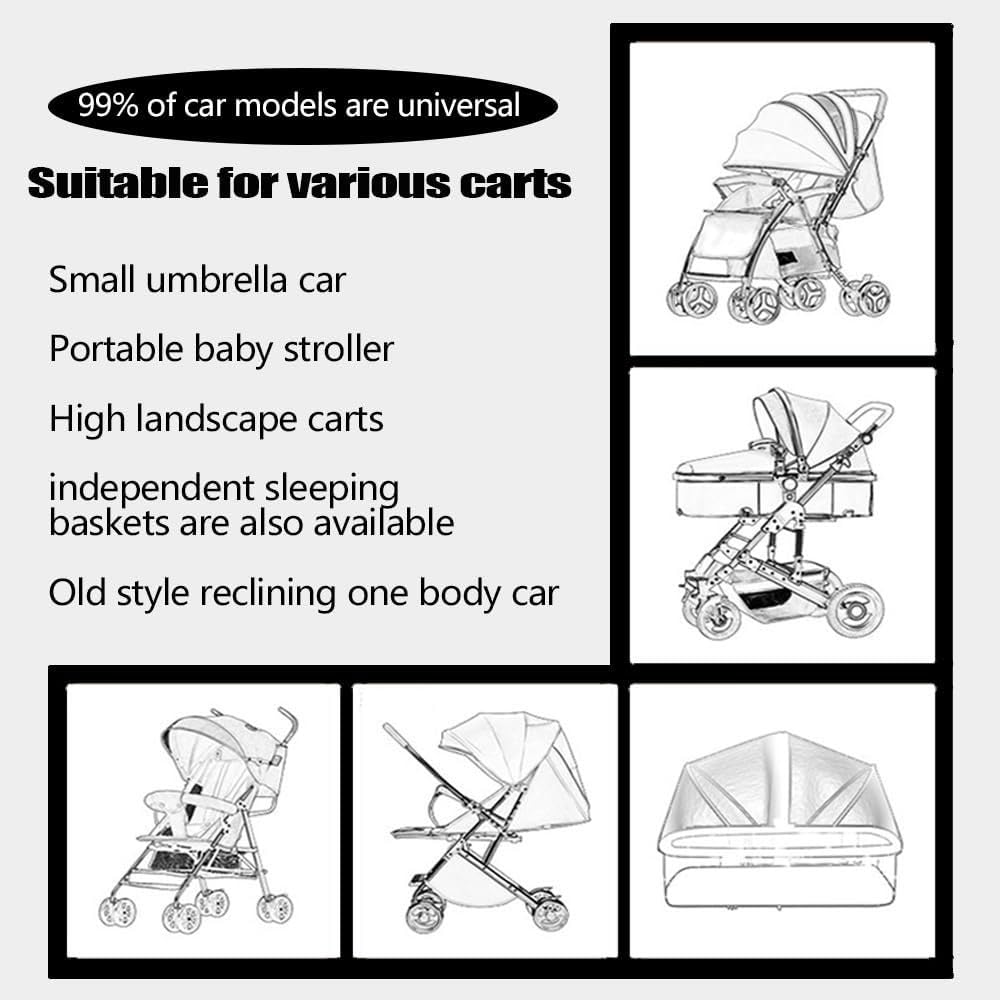 parasole ovetto Protezione UV 50+ parasole passeggino universale con custodia Regolabile ombrello per passeggino universale, Protezione solare efficace, leggermente impermeabile, Nero