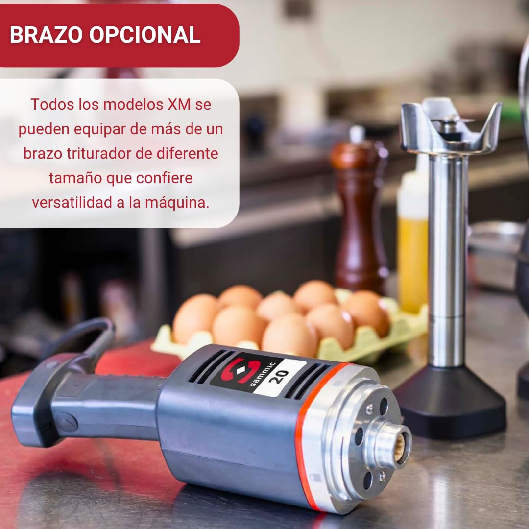 YOMMAK Batidora Profesional Sammic XM-22 – 300W, Batidora Brazo Industrial de Mano – Hasta 15L – Ideal para Cocina Profesional Hosteleria Horeca y Repostería – Trituradora Compacta y Duradera
