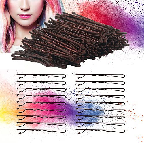 Sdanart Bobby Pins Brown Hair Pins,200 Count Hair Pins For Women Girls Kids Hair Invisible Wave Hair Pin, Hairgrip Barrette Hairclip For All Hair Types Straight Wave Curly(Brown,2 Inch) #TOP3