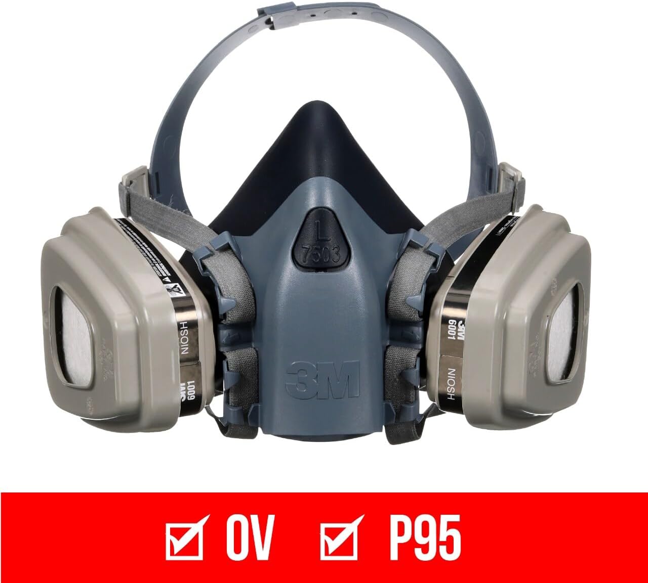 3M Professional Half Mask Organic Vapor, P95 Respirator with Cool Flow Valve, Reusable Respirator, Large