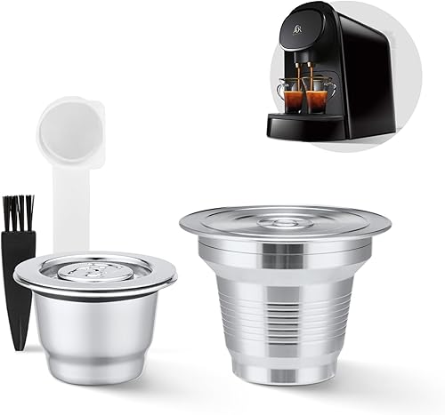 2 cápsulas de café reutilizables de acero inoxidable compatibles con L'OR Barista LM8012 / 60, cápsulas de café recargables de metal L'or Espresso