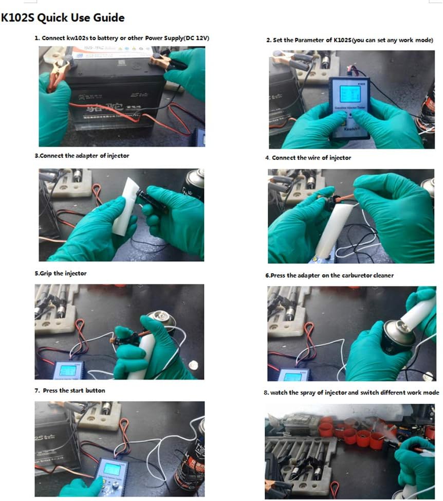 Professional Injector Tester K102S Fuel Injector Tester, Automotive Gasoline Injector Tester DC12V 1~50 Hz Diagnostic Tool