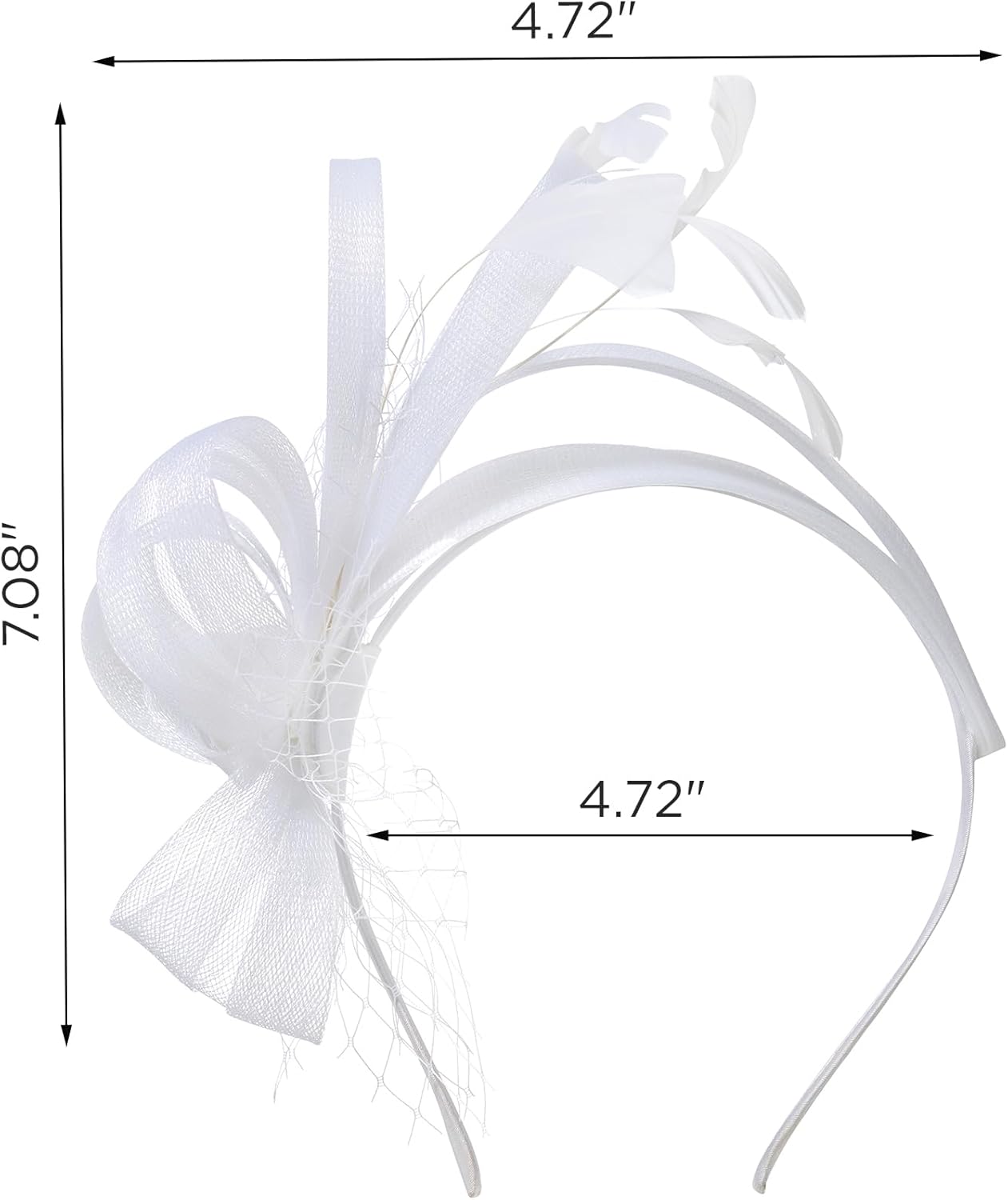 SWEETV Fascinators Headband with Feather, Women's Tea Party Hat for Kentucky Derby, Cocktail, Wedding, Fancy Dress Party - Image 6