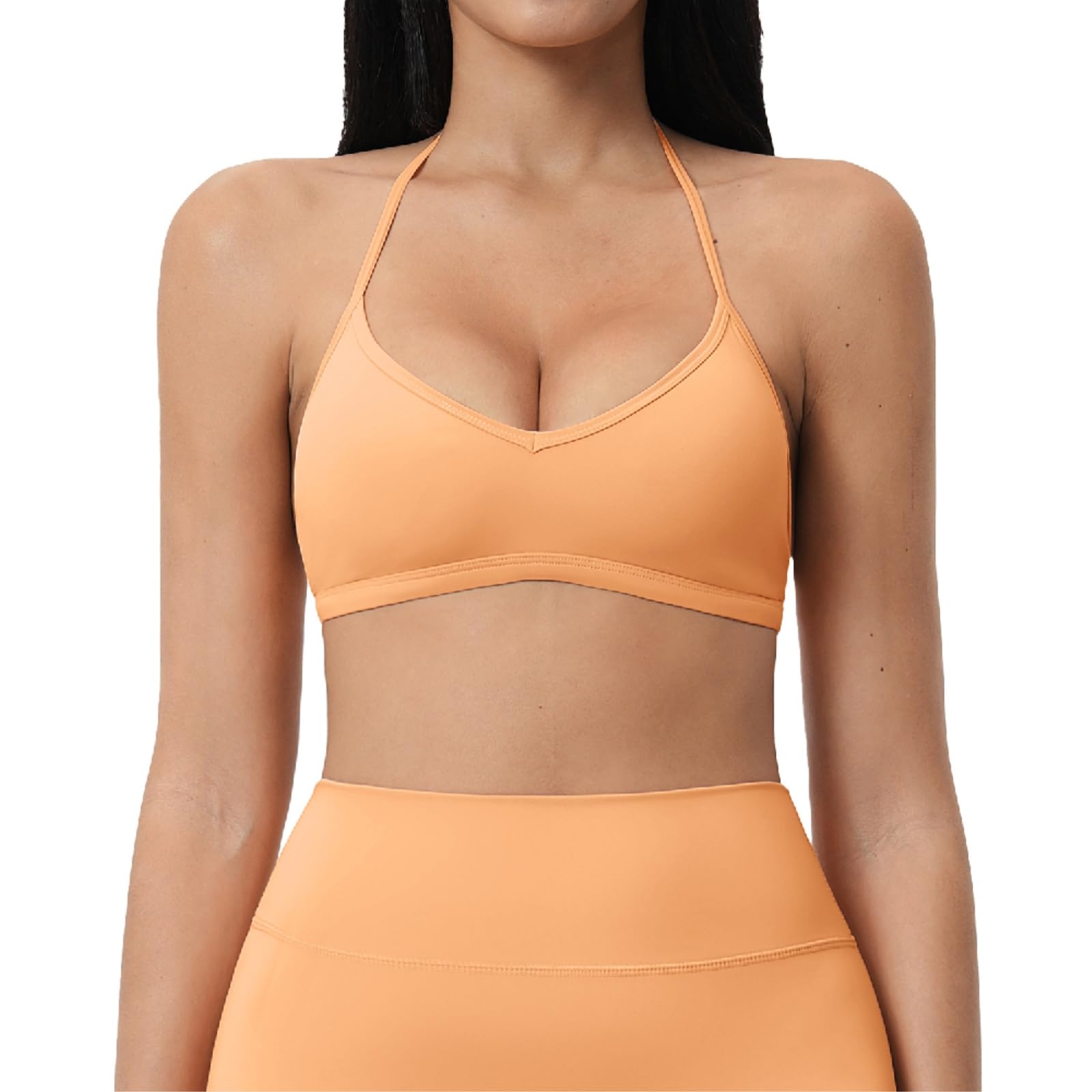 CHENSHI Sujetador Deportivo Mujer Mujeres Halter Yoga Tank Top Verano Respirable Fitness Deportes Ropa Interior A Prueba De Choques Entrenamiento Seca-Creamy White-m