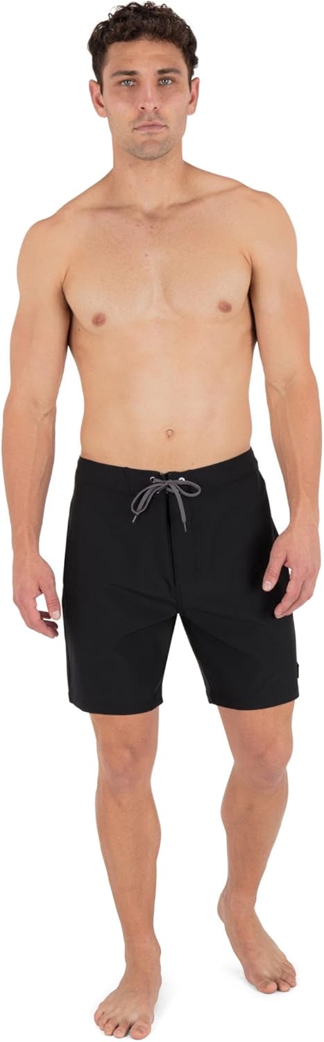 Hurley Men's Phantom 4-Way Stretch 7" Inseam Boardshort, 18" Outseam, Quick Dry Swim Trunks
