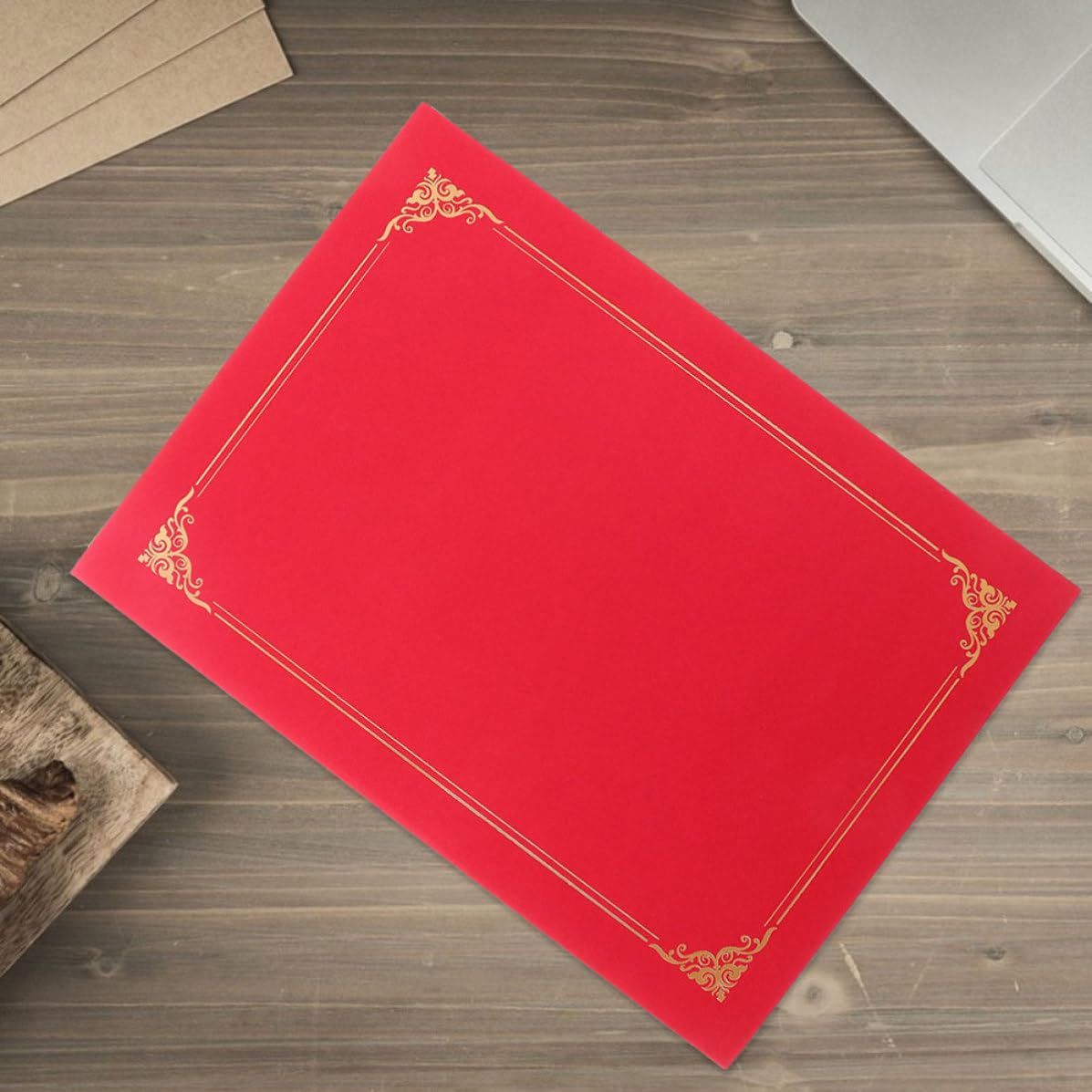 20 Pezzi Porta Certificati Rosso in Carta per Cerimonie e Consegna