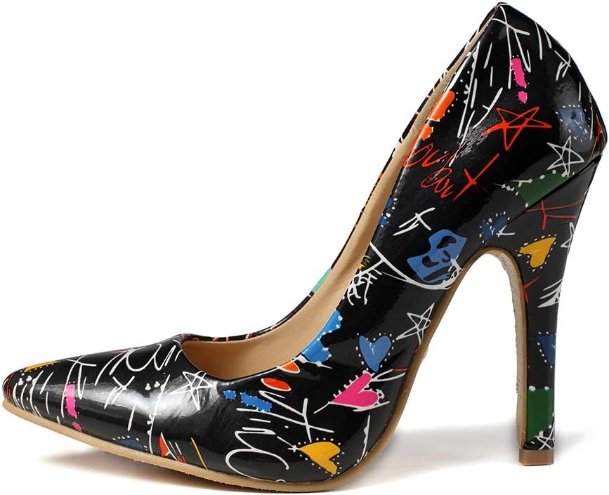Liuruijia CJGL-PL4701 - Zapatos de tacón alto con punta cerrada, diseño de  graffiti, Negro, 8 US : Amazon.com.mx: Ropa, Zapatos y Accesorios