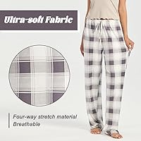 OAKVON Women's 3-Pack Pajama Pants - Soft Wide Leg Sleepwear with Elastic Waist Drawstring Lounge Bottoms