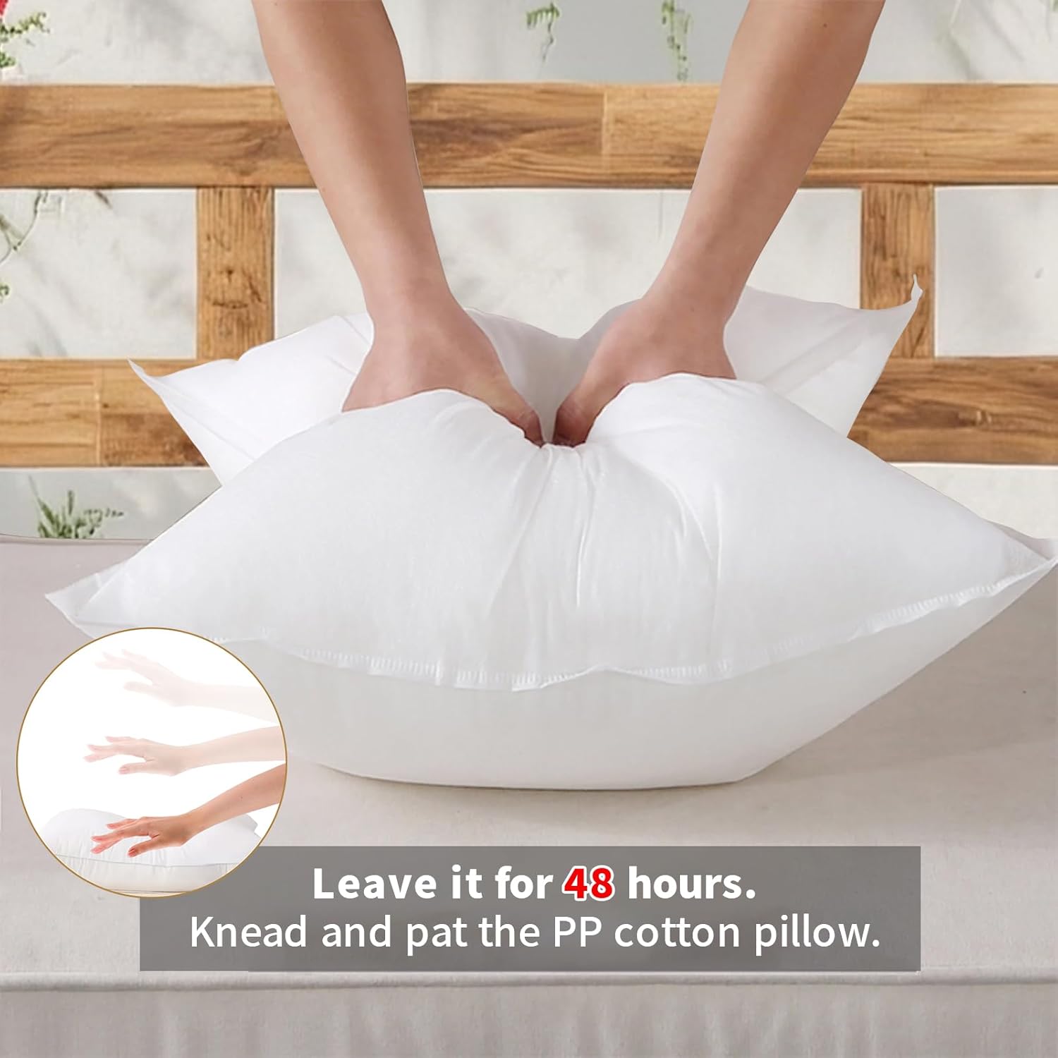 Twin Size Pillow & Bolster Cushion PP Cotton Fiberfill Inserts Replacement Set for Outdoor or Indoor Daybed and Porch Swing Bed, Insert ONLY (White, 36.5 * 20in)