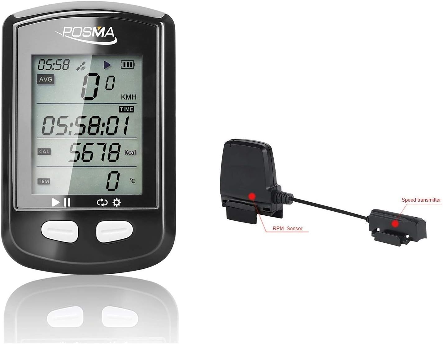 Amazon POSMA DB2 ブルートゥース サイクリングコンピューター BCB30 スピードとケイデンスセンサー スマホ