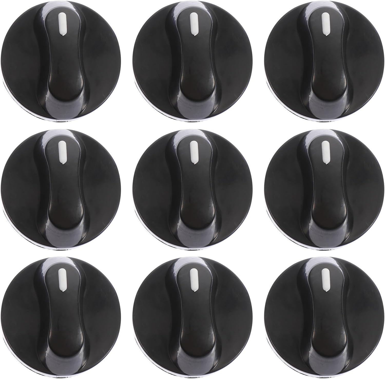 Ciieeo 50pcs Gas Cooker Knobs Plastic round Gas Stove Control Replacement 8mm Rotary Stove Knob Accessories for Kitchen Cooktop Parts