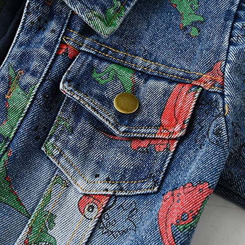 Toddler Boys Girls Long Sleeve Winter Warm Outwear Vest Jacket Jean Coat Dinosaur Printing Fall Winter Jacket Outerwear4