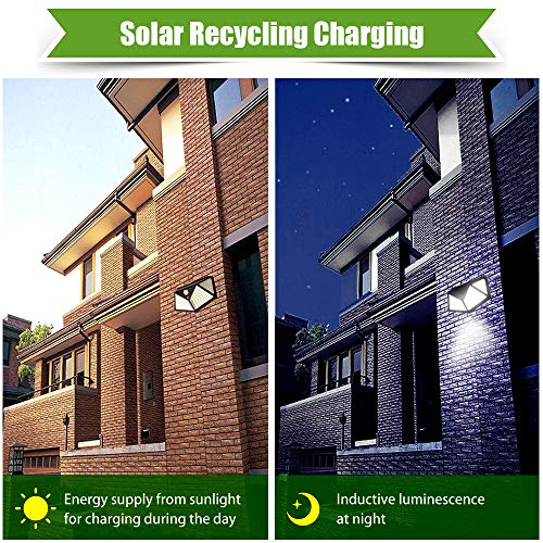 Solar Motion Sensor Lights Outdoor, IC ICLOVER New Upgraded 100 LED Waterproof Security Wall Night Light with 270° Wide Angle, 3 Optional Modes for Garden,Patio Yard,Fence,Deck Garage,Porch -2 Pack