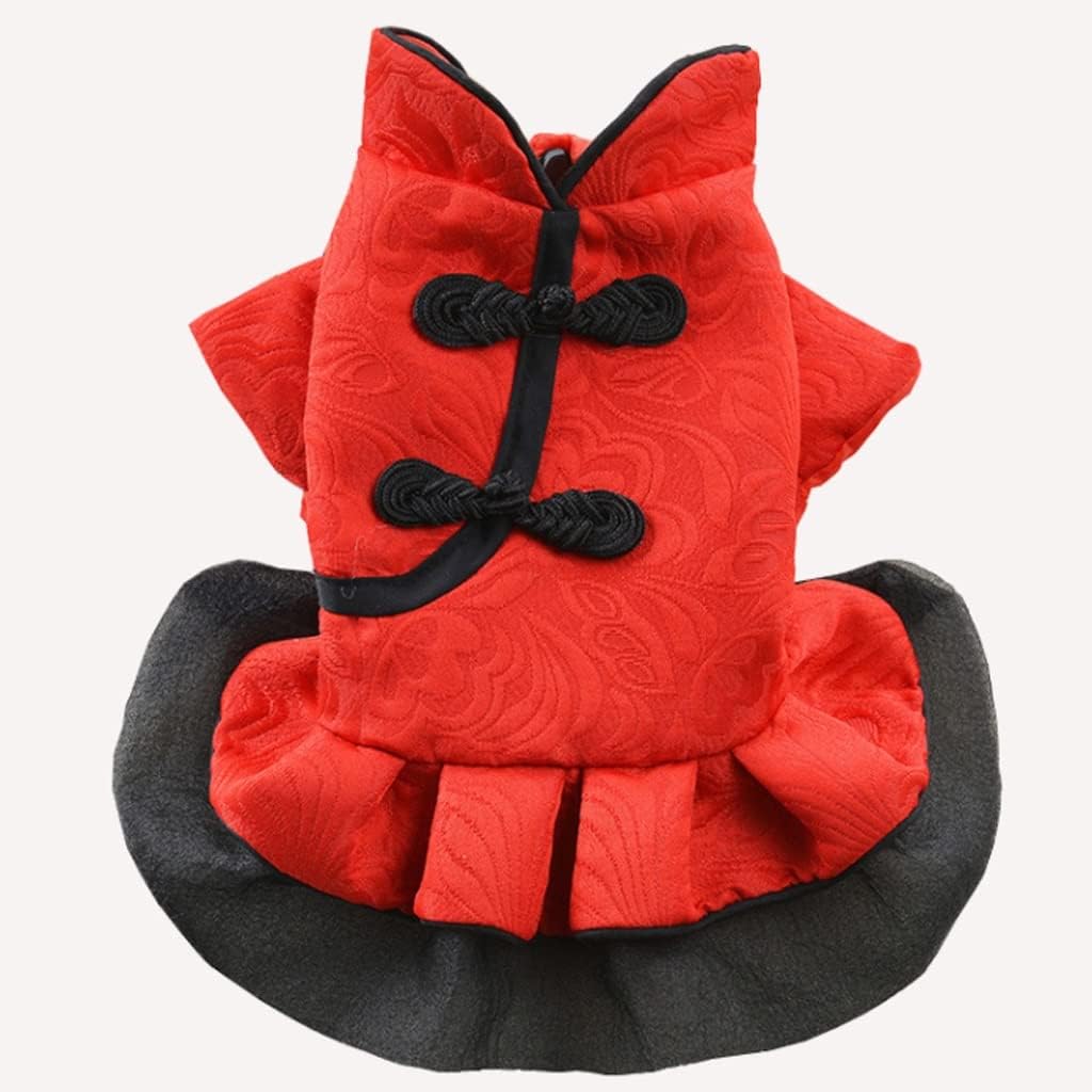Pet Dress Dog Chinese Style Tang Suit Princess Clothes cat cat Dog Dog Clothes (Red L code)