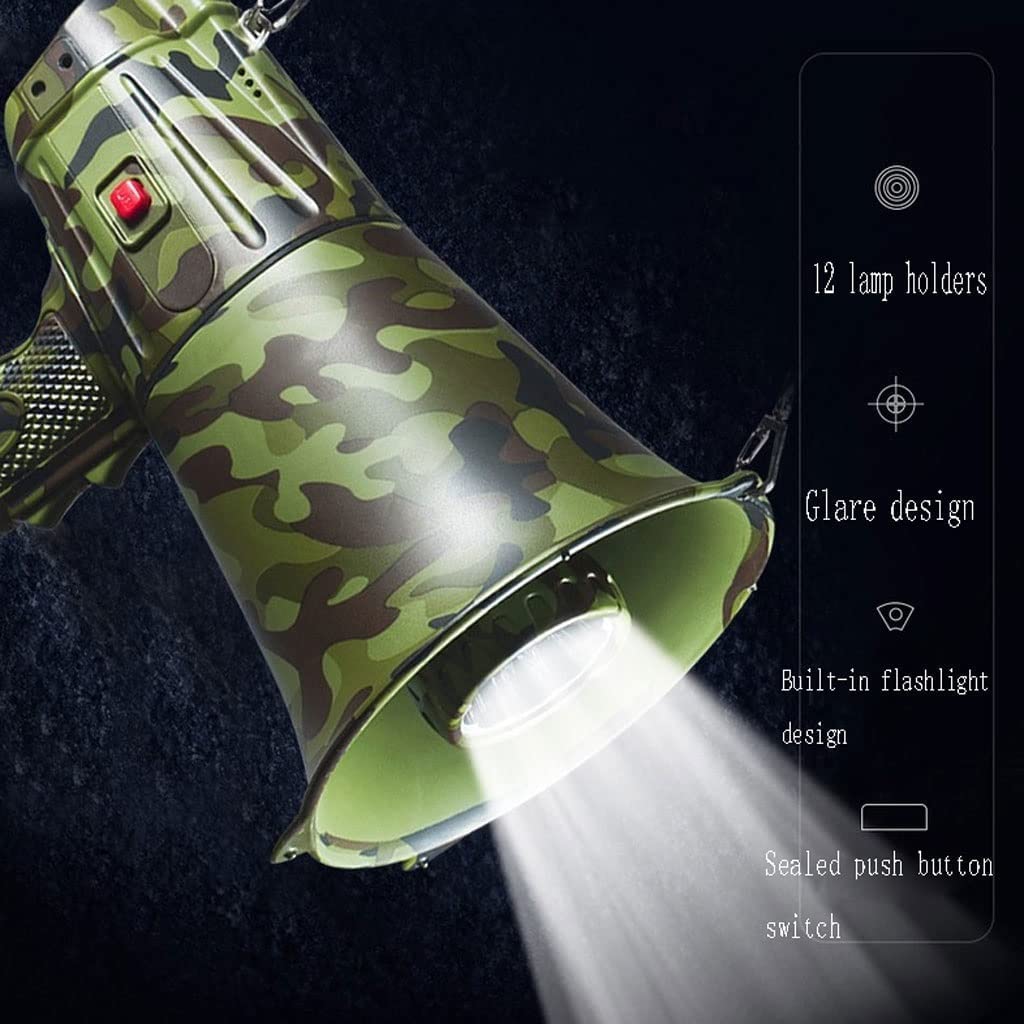 SAAKO Mégaphones Mégaphones LED allumant l'amplificateur Tenu dans la Main portatif du mégaphone 30w avec Le Volume, Haut-Parleur intégré de Corne de sirène de sirène Fort Volume