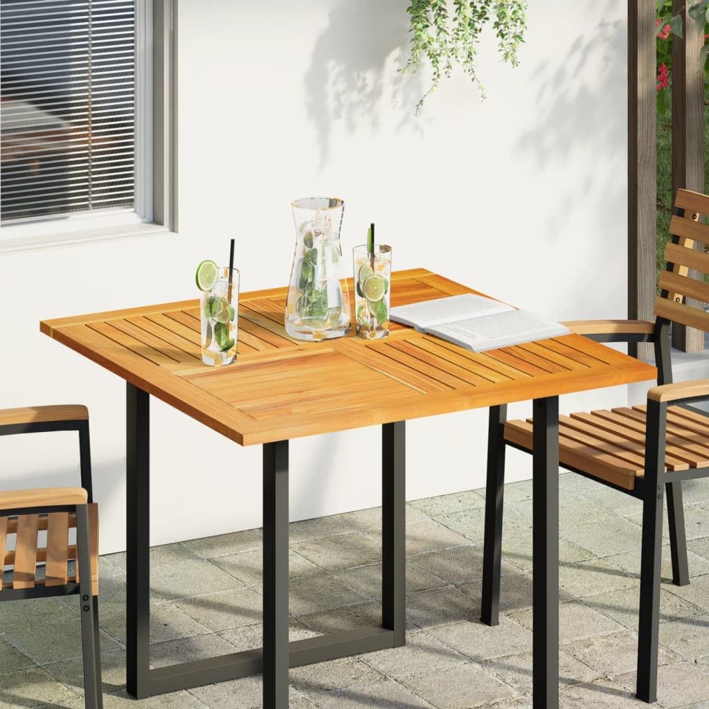 Massivholz Akazie Tischplatte 90x90x2,2 cm Quadratisch für Gartentisch Ersatz - Robustes Tropenholz mit rustikalem Design, Pflegeleichte Oberfläche und langlebiges