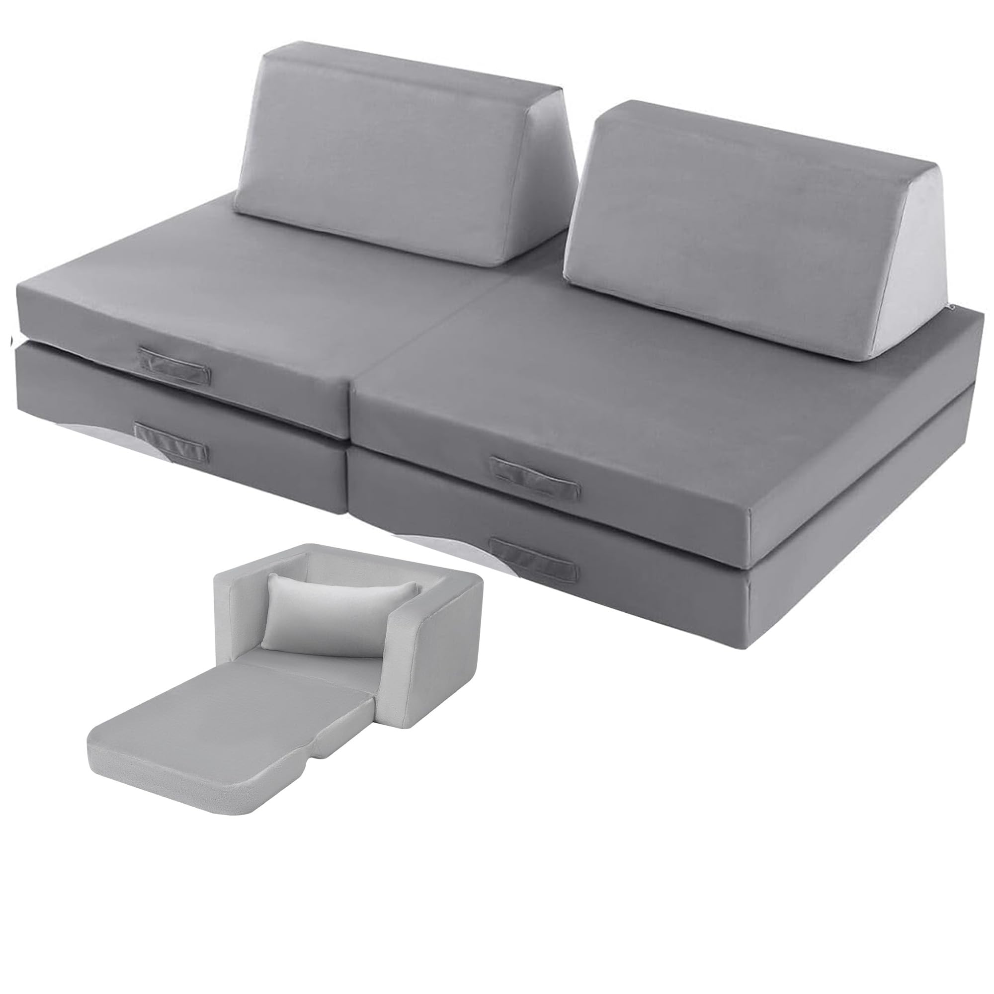 MeMoreCool Kids Couch, Forest Green Modular Foam Play Couch, Ages 3+ — Amazon image 14