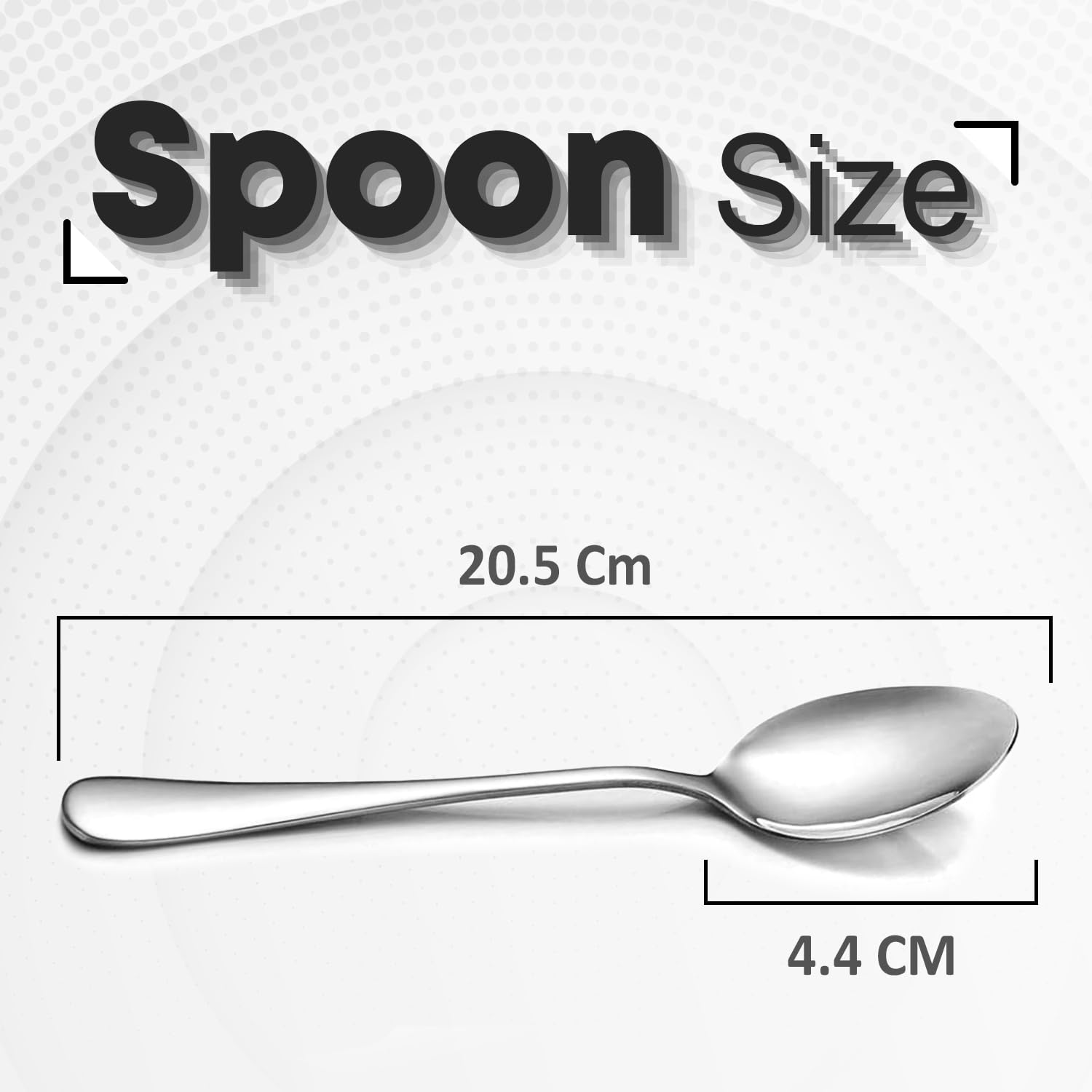 AEX Premium-Löffel, Edelstahl-Löffel, runde Kanten, hochglanzpoliert, spülmaschinenfest, 20,5 cm, Silberfarben, 6 Stück