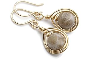 Handcrafted Earrings - Yellow-Gold-Filled Wire Wrap