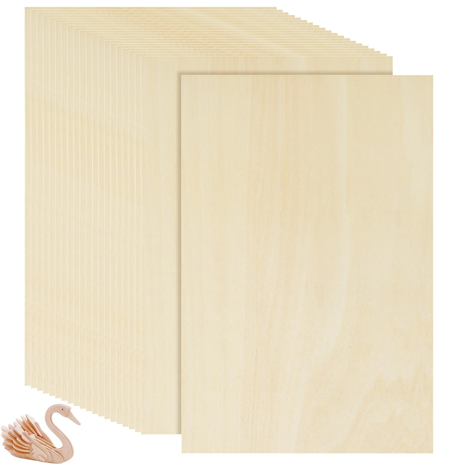 VIDETOL 24 Pièces Feuilles Contreplaqué Naturel 300 X 200 X 1,5 Mm - Panneau Bois Pour Modélisme Et Artisanat