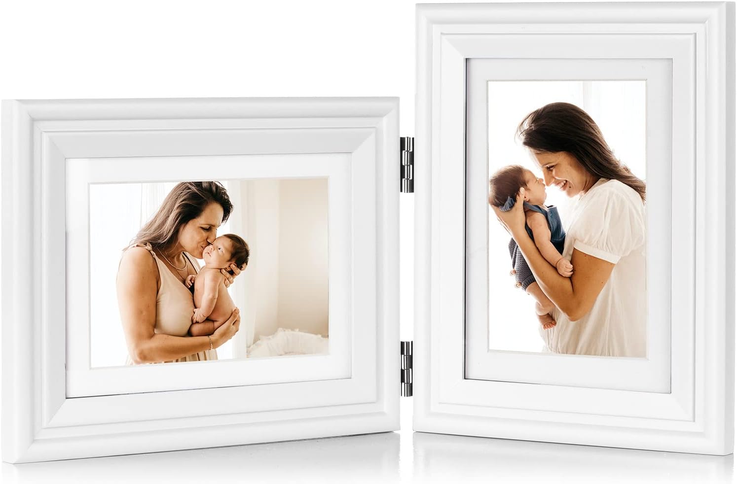 Tamolus 5X7 Double Wooden Hinged Picture Frame Horizontal
