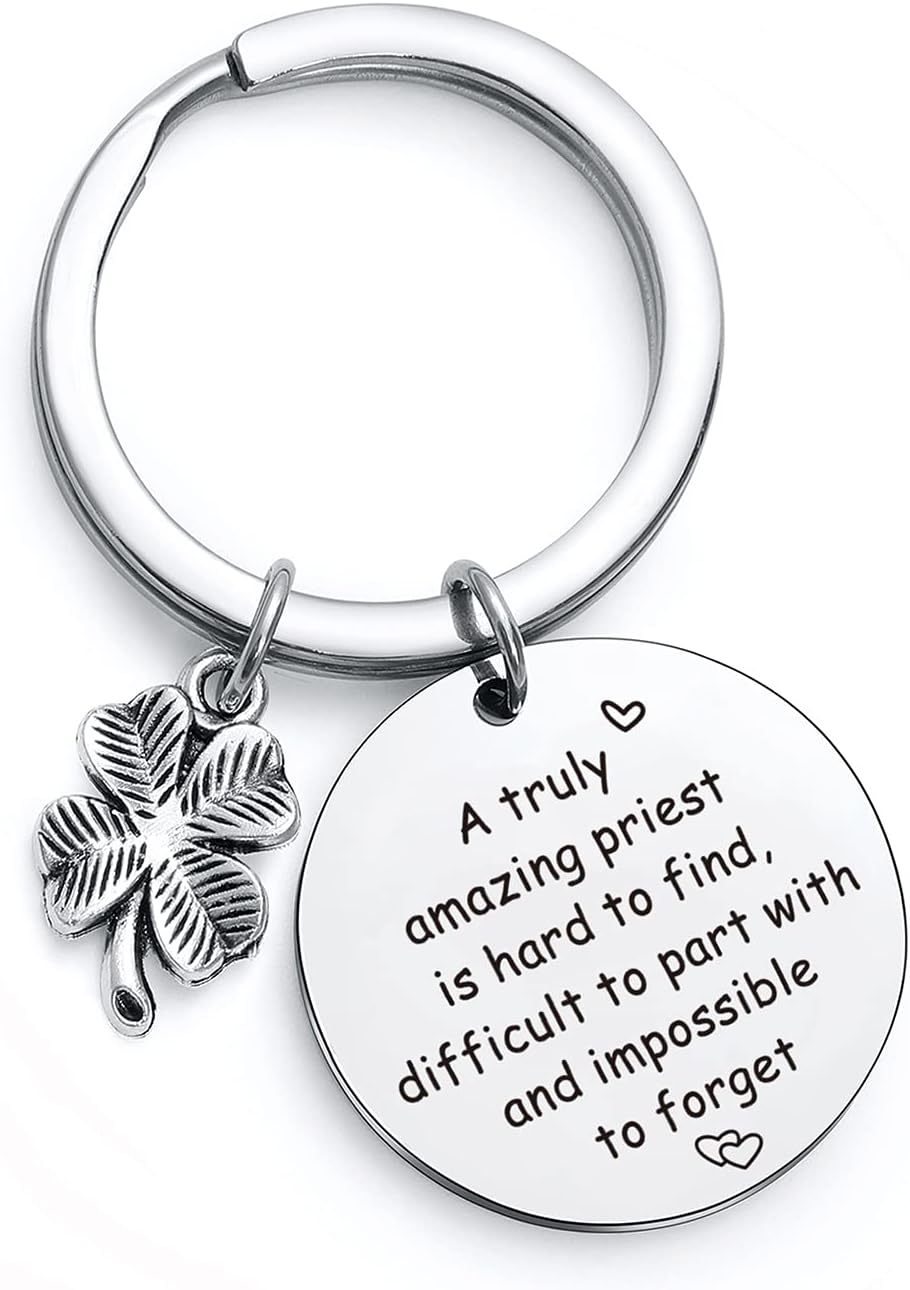 NOTHERS RSZOTW Catholic Keychain Priest Appreciation Keychain Religious Gifts For Pastor Thank You Gift