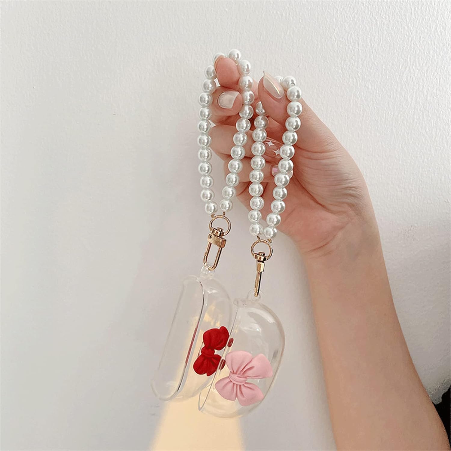 Creative Cute Kawaii Bowknot Case Compatible with Beats Studio Buds 2021 Portable Accessories Transparent Shockproof Protector for Wireless Noise Cancelling Earbuds Pink - Image 7