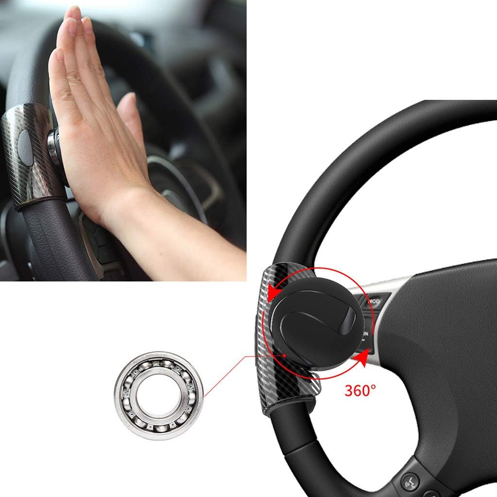 Steering Wheel Booster Vehicle Steering knob,360° Steering Wheel Knob Ball Booster Auto Car Styling Handle Control Spinner,Easy installation No Tools Required (Black, One Size)