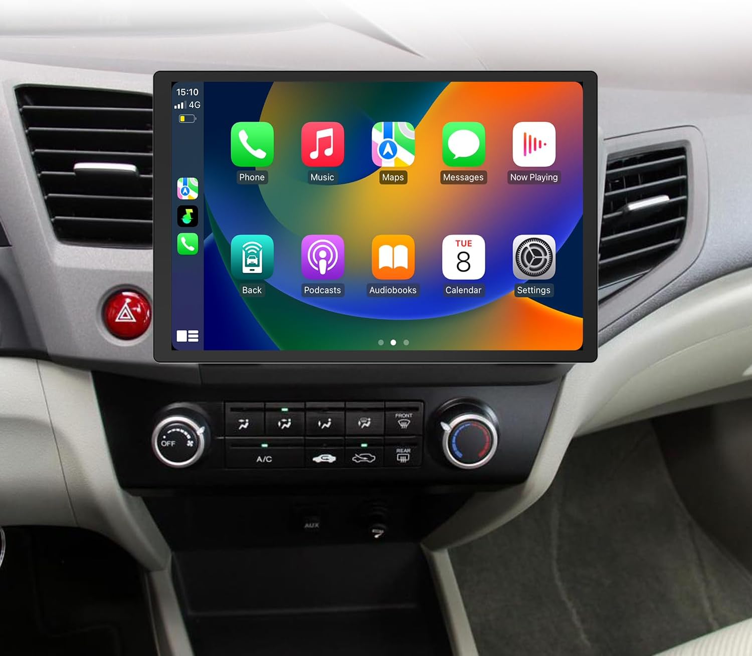 [8 Core 6G+128G] 13.1 inch Touchscreen Car Radio for Honda Civic 2012-2015, Wireless CarPlay & Android Auto Stereo Upgraded with Bluetooth SWC WiFi FM Head Unit Navi Backup Camera Build in DSP