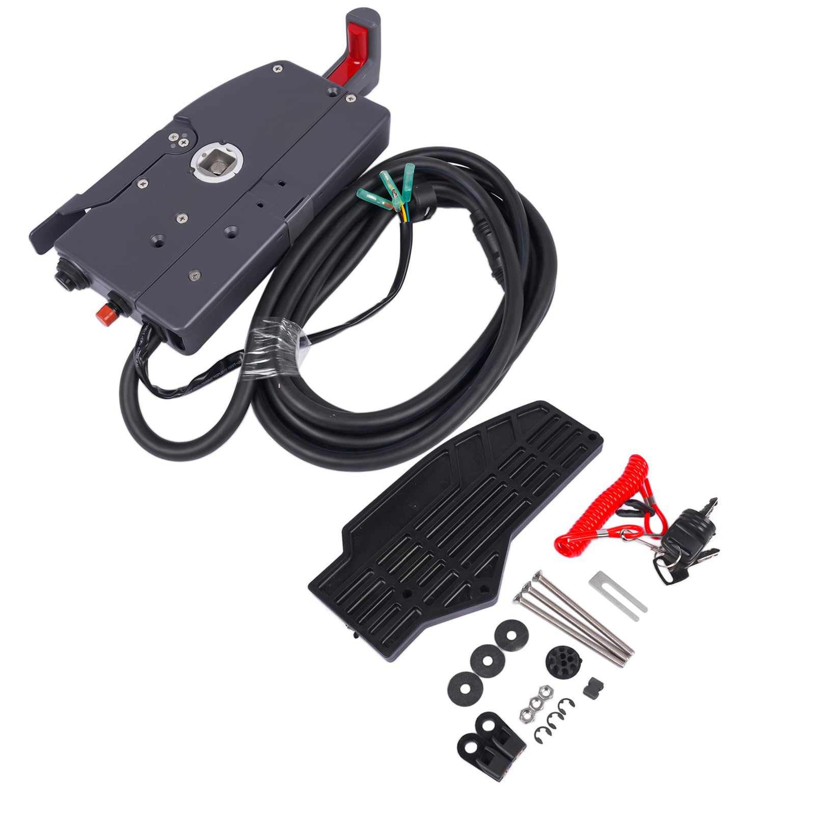 Caja de control remoto fuera de borda de repuesto para Yamaha 703 Series 10 pines 16 pies cable lateral cordón de emergencia de 2 tiempos 703-48205-16