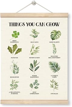 WDSXWH Things You Can Grow Canvas Wall Decor Art, Self Growth, Mental Health Poster, Office Wall Hanging Banner Decor, Therapy Decoration, CBT, Counselor Office Decoration