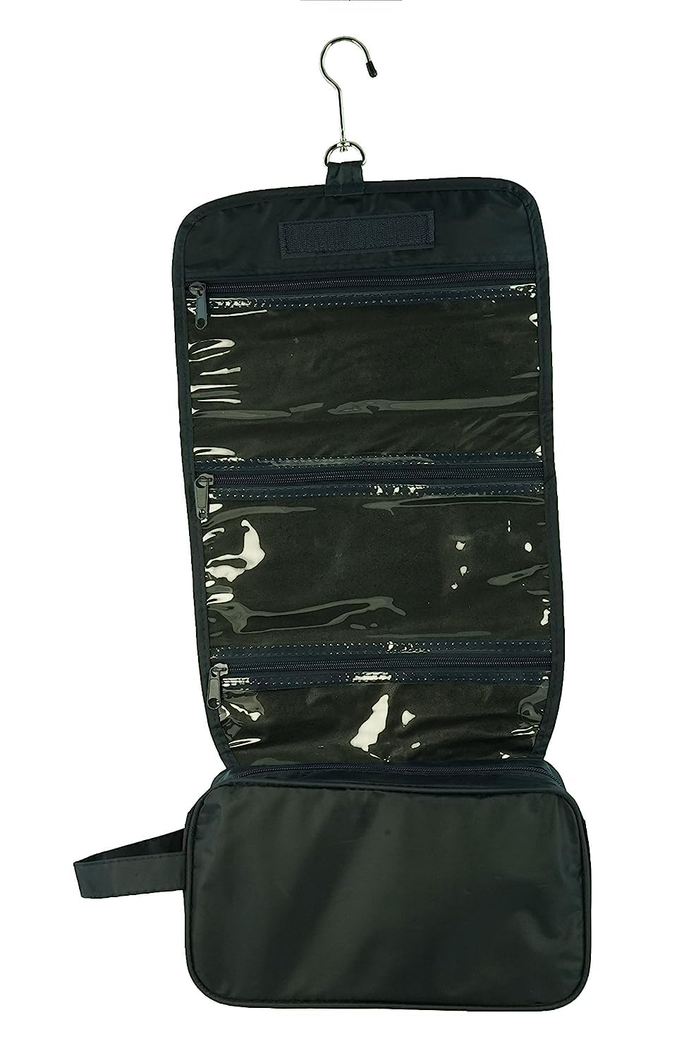 Hanging Travel Bag with Toiletries Organizer and 360 degree Swivel Hook, Navy