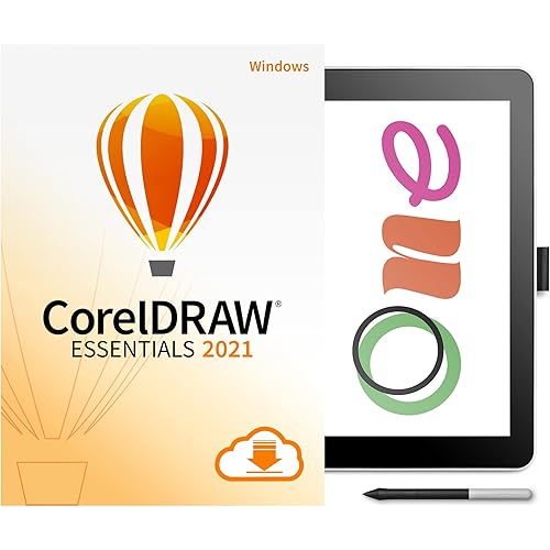 Wacom One Drawing Tablet with Screen + CorelDRAW Essentials 2021 Software Bundle | for Beginners | 13.3 Pen Display [PC/Mac Compatibility]