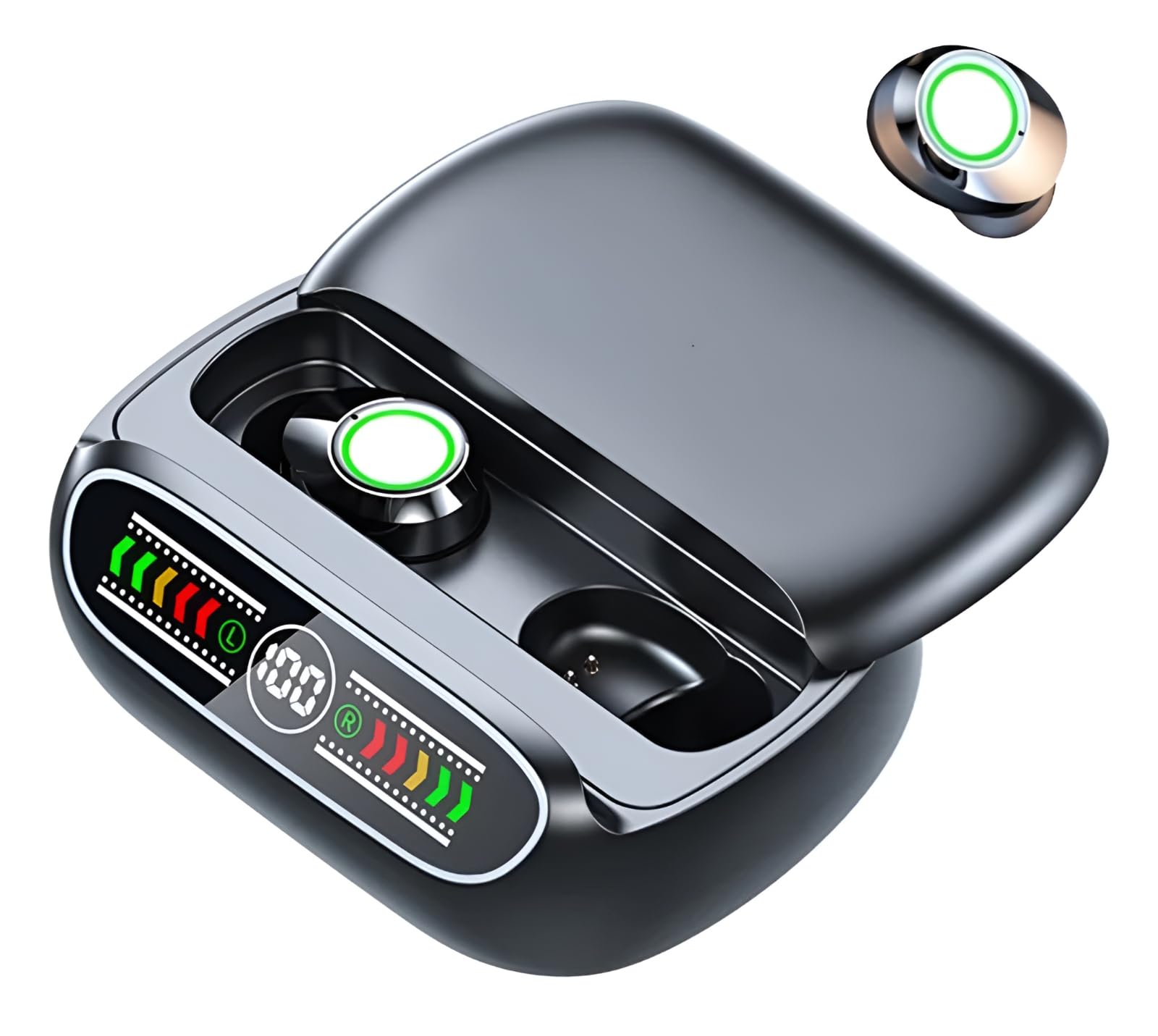 VEHOP Power TWS, Truly Wireless Earbuds with Reverse Charging Support, Bluetooth 5.3 with ENC, 35hrs Playtime, Battery Indicatore Display, IPX7 Sweat-Proof, Fast Charging, Built-in Mic with Deep Bass