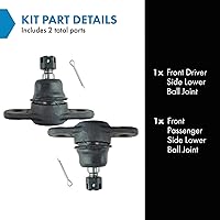 Vista 793 de TRQ, junta de rótula inferior delantera para el lado del conductor y del acompañante