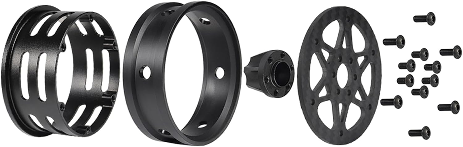 2.2 beadlock Wheels 4PCS Carbon Fiber Wheel Rims for 1/10 RC Crawler Cheater Rigs Capra SCX10 Pro TF2 Element Enduro TRX4 Upgrades accessories (Carbon Fiber 2.2 beadlock Wheels D)