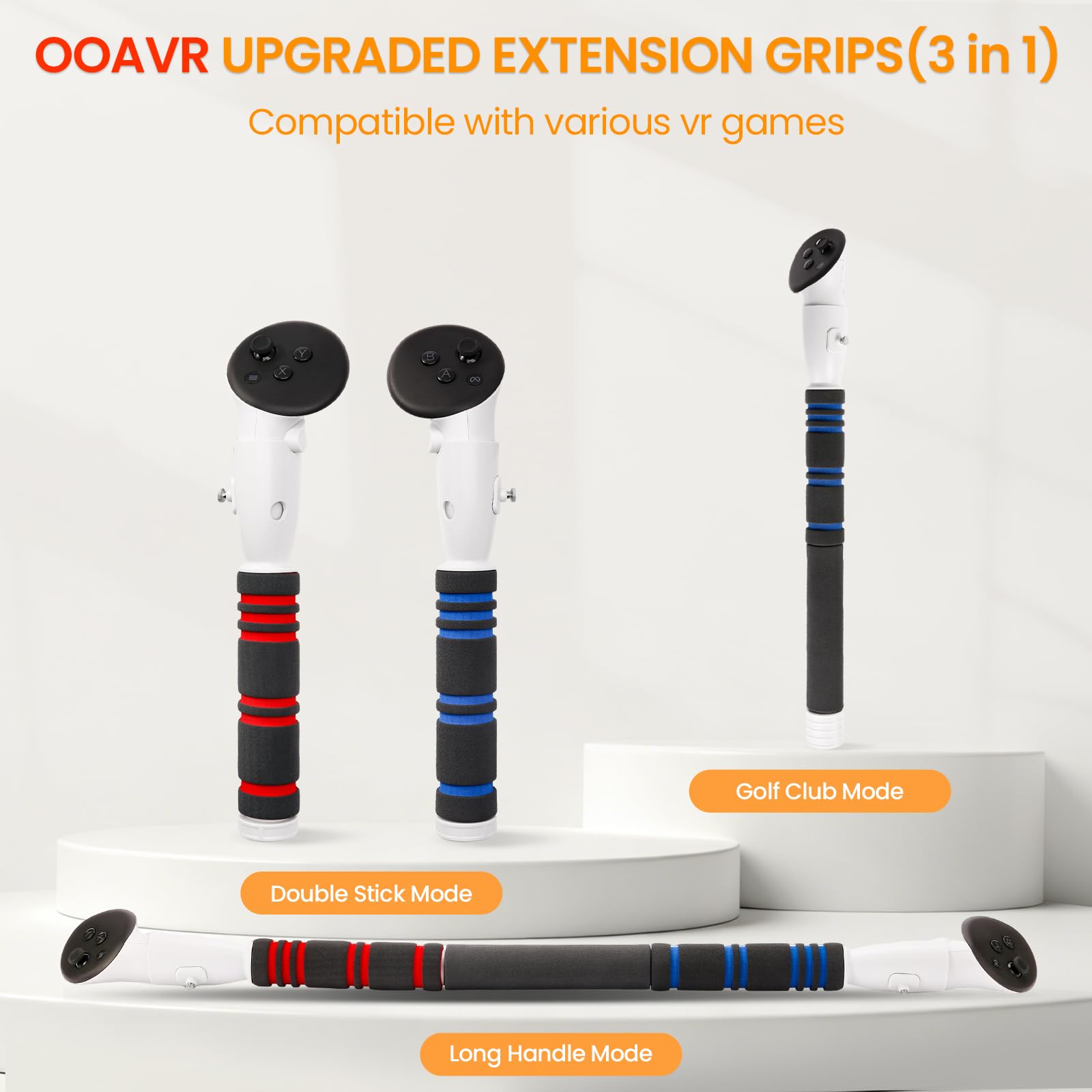 OOAVR Upgraded Gorilla Tag Long Arms Compatible with Meta Quest 3/Quest 3s Controller Accessories,VR Sticks Extensions Grips for Oculus Quest 3s/3,for Beat Saber Handles Golf Club Attachments — view 7