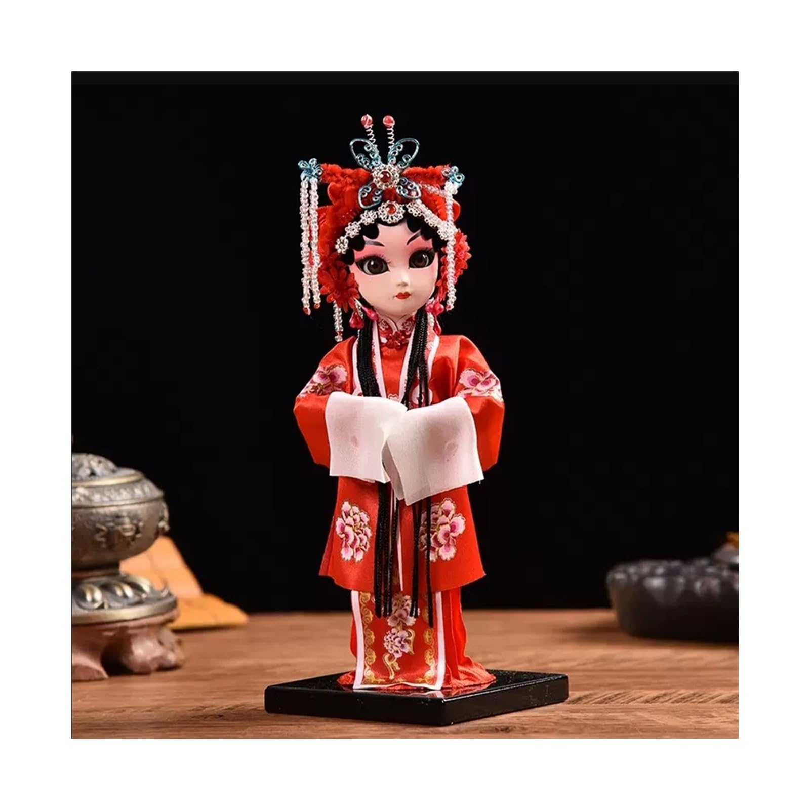 Poupée d'opéra de Pékin et mini masque facial chinois coloré pour bureau