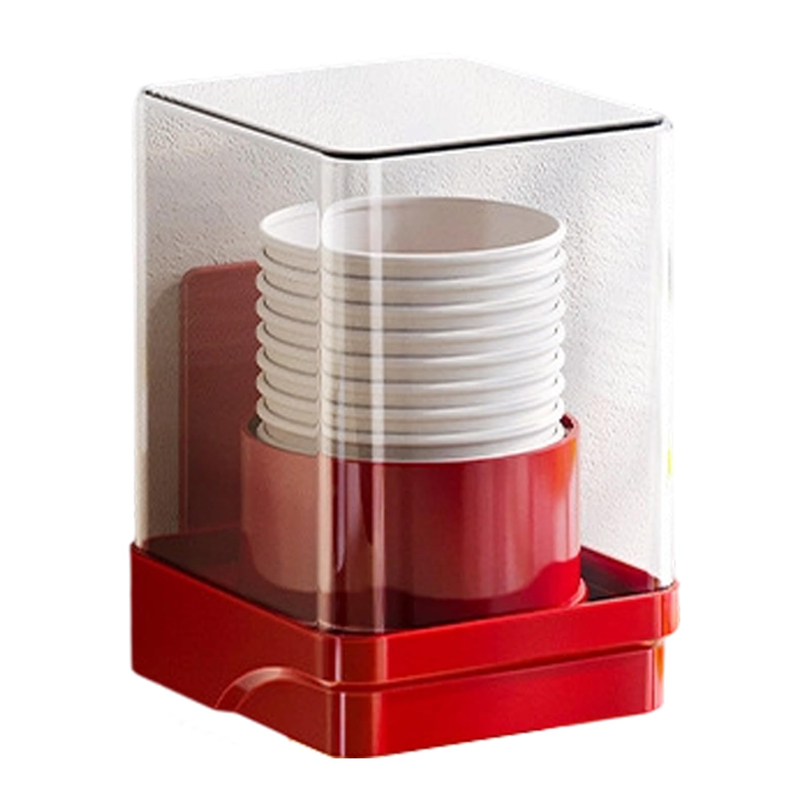 Piceioep Without Drill Paper Cup Storage Rack Vertical Mount ABS PET PP Construction for Easy Access Home or Workplaces Adhesive Cup Storage