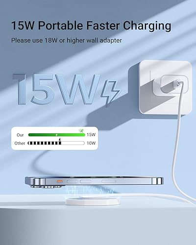 Miniatura 2 de Cargador inalámbrico magnético compatible con Apple Mag Safe Charger para iPhone 15 Pro Max15 Pro15 Plus15141312 Series AirPods 32Pro, imán LED de