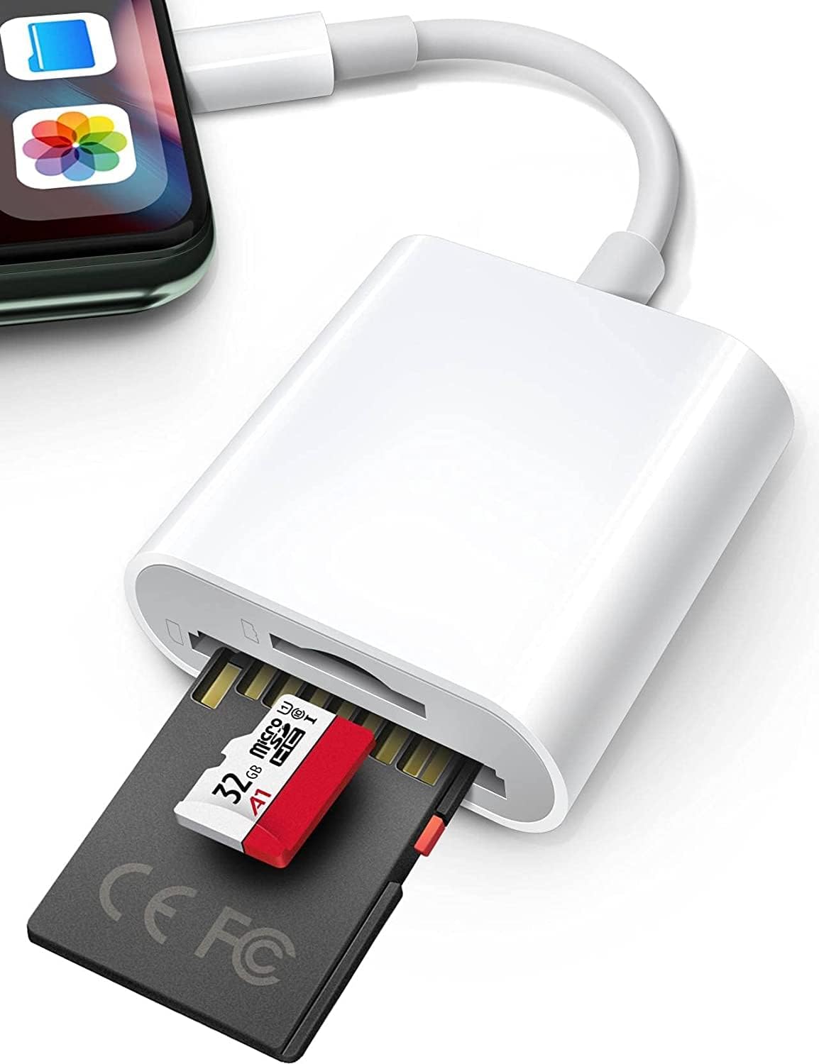rts Sd Card Reader for iPhone iPad Camera,Dual Card Slot Memory Card Reader Supports SD and TF Card Trail Camera Viewer Sd Card Adapter Portable Micro Sd Card Reader No Application Required