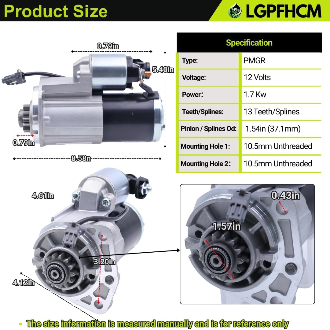 23300-ET80A 12V 1.7KW 13T Starter Motor For Nissan Sentra L4 2.5L 2007-2012 Rogue S Krom SV 2.5L 2011 Rogue SL 2.5L 2008-2010 Rogue S 2.5L 2008-2013 Rogue Select 2014-2015# 23300-ET80B 19061N M0TA0271