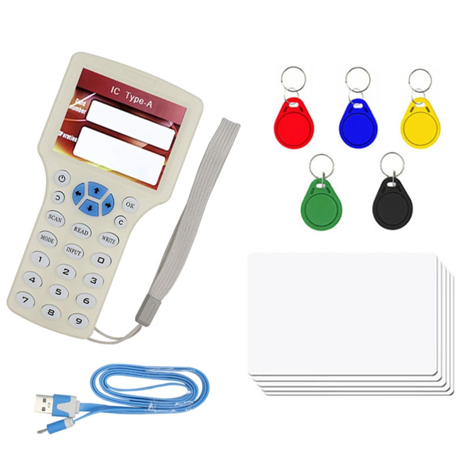 New English Replicator RFID Duplicator 13.56Mhz NFC Smart Chip Card Reader CUID/FUID Keychain Writer Encryption Crack Copier(Style a)