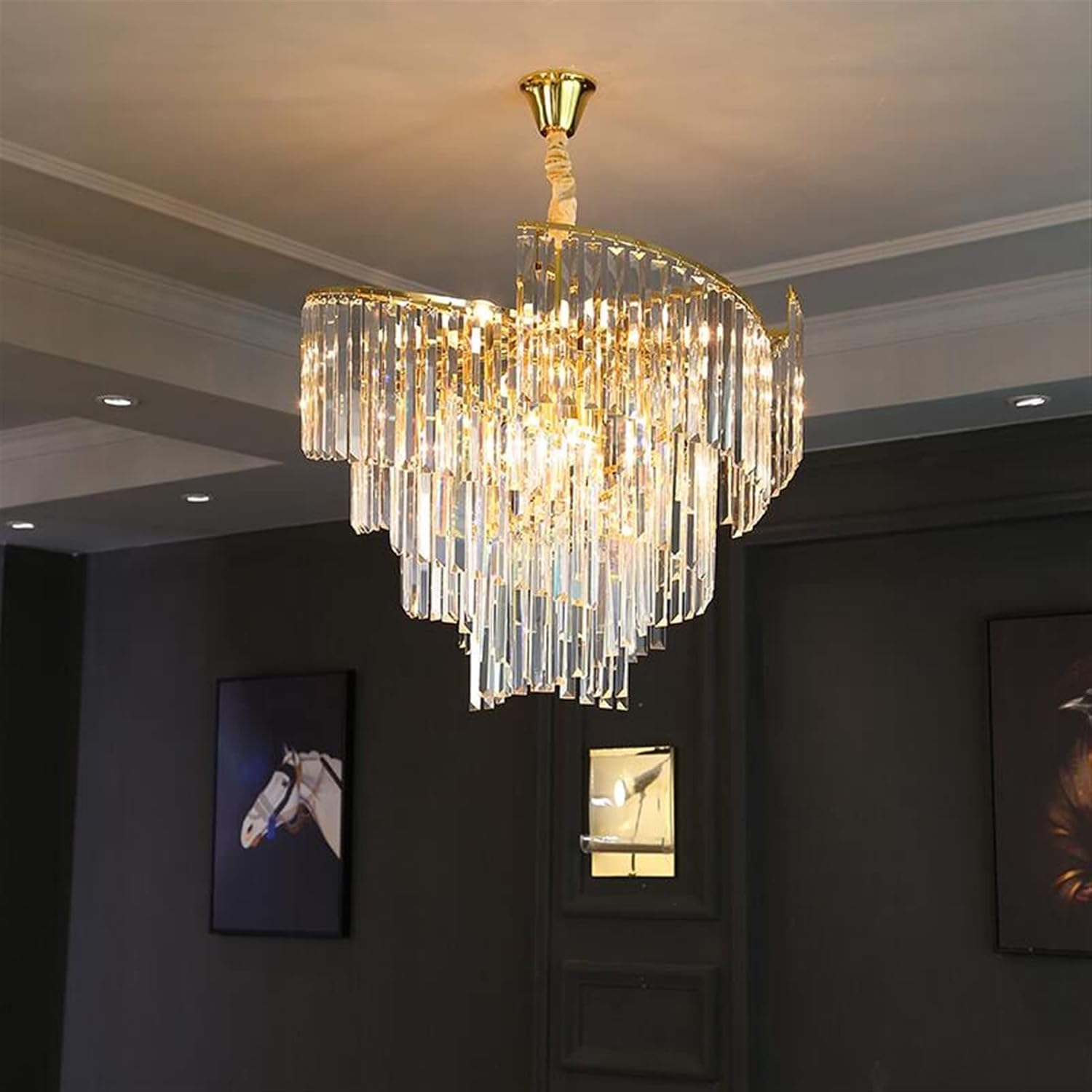 Crystal Chandelier American Modern LED Living Room Bedroom Chandelier Luxury Dining Room Decorative Lighting