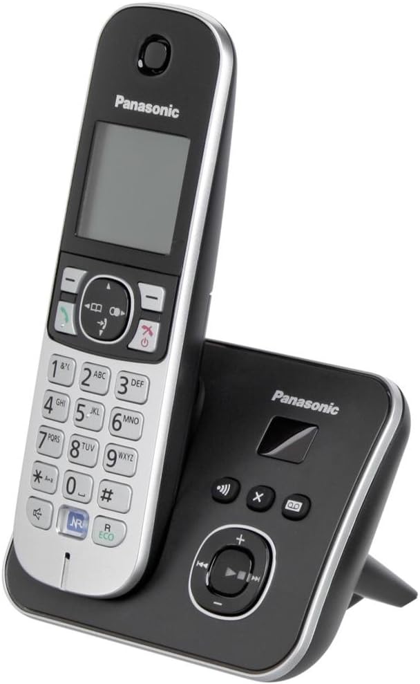 Panasonic KX-TG6821GB - Teléfono Fijo Digital (inalámbrico, Pantalla LCD, identificador de Llamadas), Negro y Plateado [versión importada]