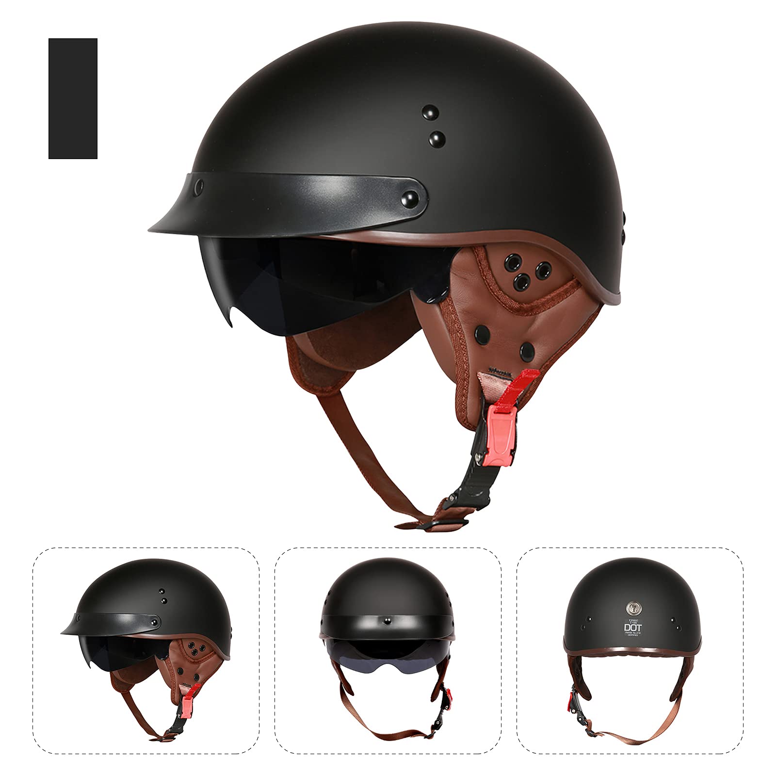 Cascos De Motocicleta para Hombres y Mujeres Aprobado por Dot, Cascos De Ciclomotor con Viseras El Cabezal Anticolisión Protege La Seguridad Vial De Los Usuarios