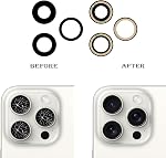 3pcs/Set Retour caméra verre de remplacement pour iPhone 15 Pro Max 6.7inch Remplacement de l'objectif de la caméra avec l'adhésif pré-isolé + Kit d'outils de réparation, anti-dérapant & imperméable