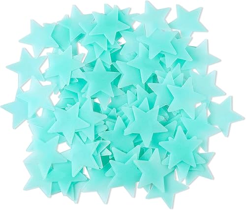 100 calcomanías de pared de plástico fluorescente noctilucente que brillan en la oscuridad, estrellas luminosas, murales para decoración del hogar,
